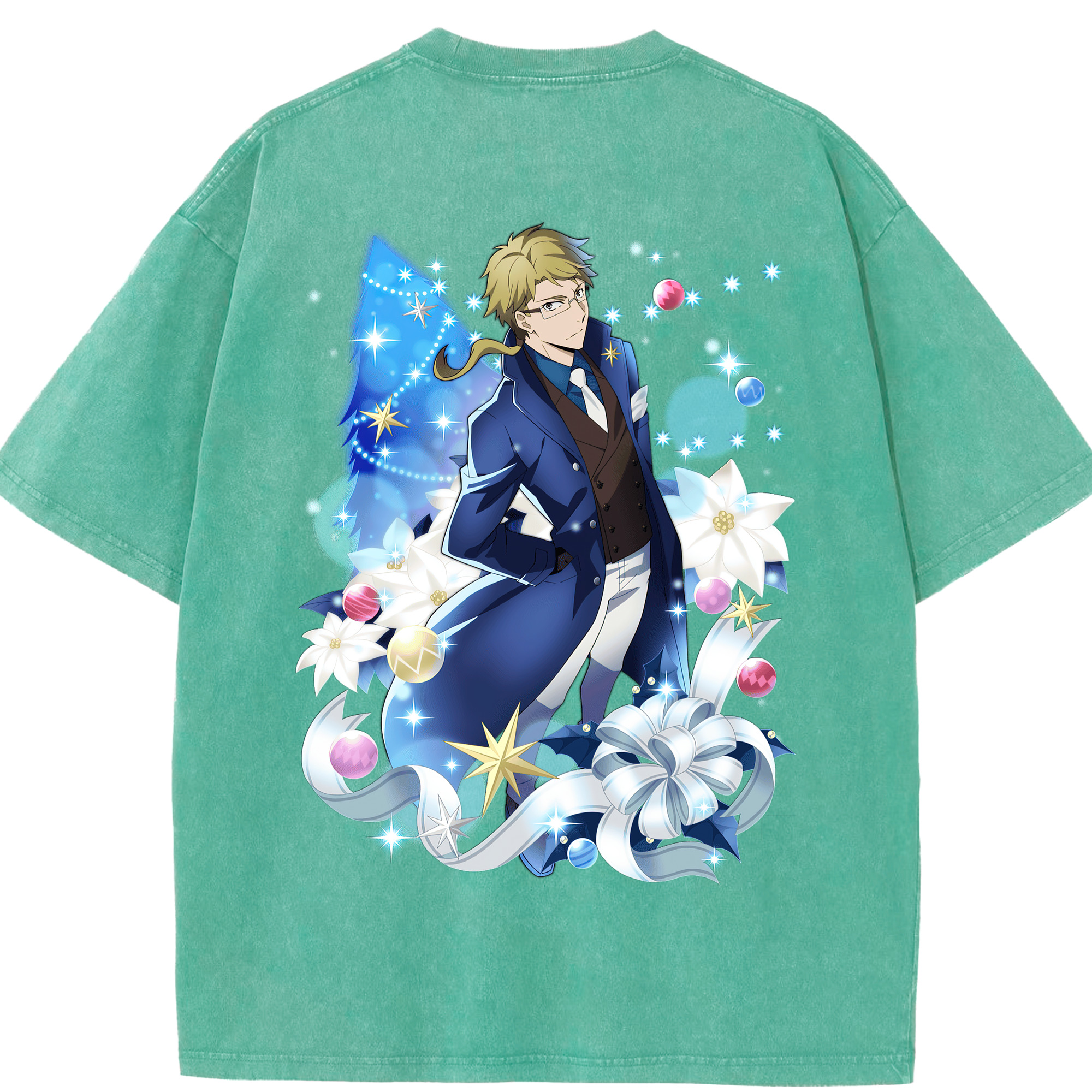 （画像用） 文豪ストレイドッグス Bungo Stray Dogs 綿100% ヴィンテージ風 半袖Tシャツ（背面プリント）